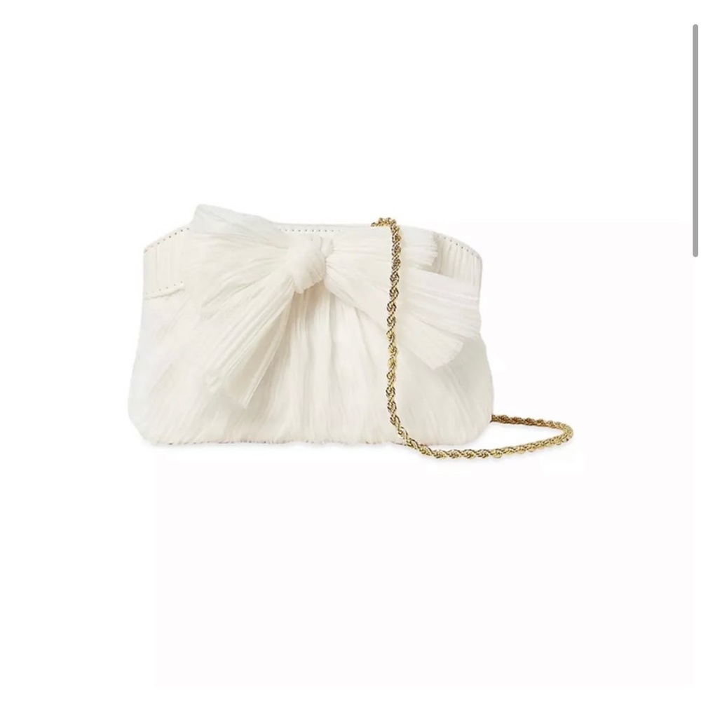 Loeffler Randall Bow Clutch Mini in Pearl White color